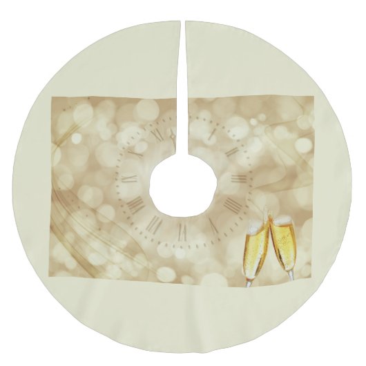 Silvesterabend mit Champagnerbrille Polyester Weihnachtsbaumdecke (Vorderseite)