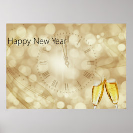 Silvesterabend mit Champagnerbrille Poster