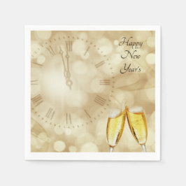 Silvesterabend mit Champagnerbrille Serviette