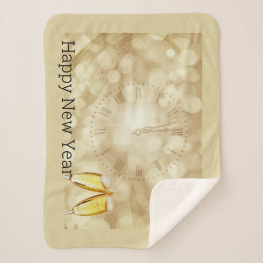 Silvesterabend mit Champagnerbrille Sherpadecke (Vorderseite)