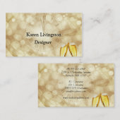 Silvesterabend mit Champagnerbrille Visitenkarte (Vorne/Hinten)