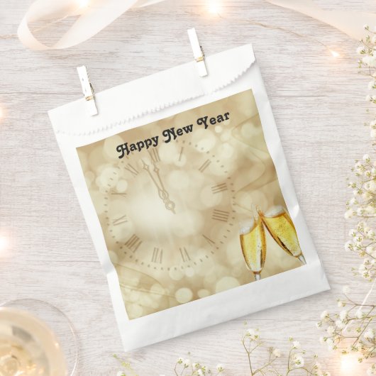 Silvesterabend mit Champagnergläsern Gefallen Tasc Geschenktütchen (Ausgeschnitten)