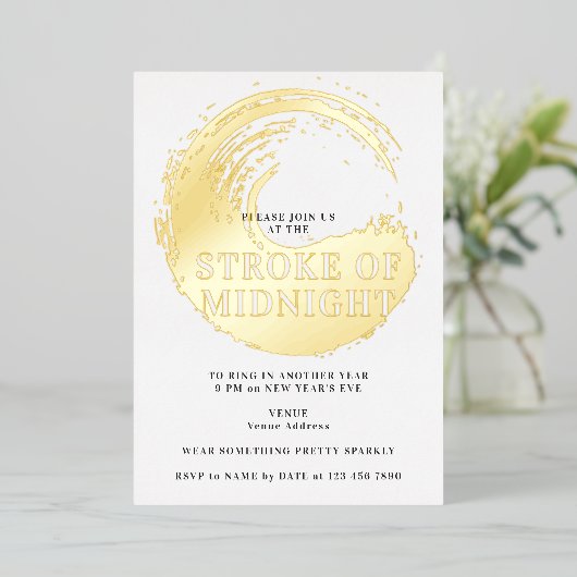Silvesterabend-Party am Stroke of Midnight Folieneinladung (Stehend vorne)