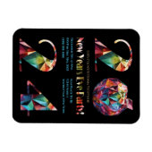 Silvesterabend - Party Einladung-farbig- Magnet (Horizontal)