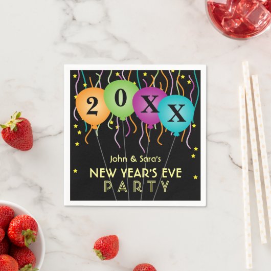 Silvesterabend Party Farbenfrohe Confetti Serviette (Beispiel)