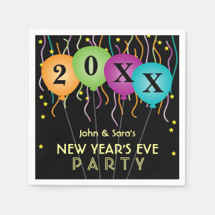 Silvesterabend Party Farbenfrohe Confetti Serviette