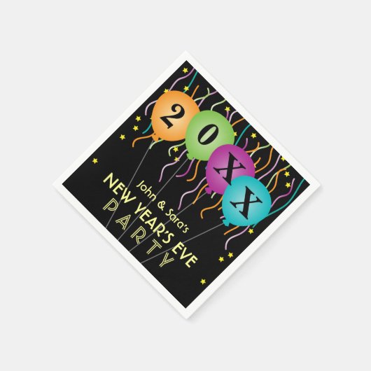 Silvesterabend Party Farbenfrohe Confetti Serviette (Ecke)