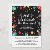 Silvesterabend Party feiert 2018 Festlich Einladung (Vorderseite)