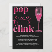 Silvesterabend Party heiße Pink-Fans Einladung (Vorderseite)