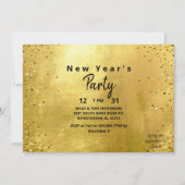 Silvesterabend-Party in Gold und Schwarz Einladung (Vorderseite)