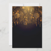 Silvesterabend-Party mit goldenen Tinkellichtern Einladung (Rückseite)