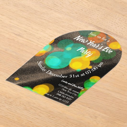 Silvesterabend-Party-Multicolor Acryleinladungen (Ablage )