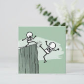 Silvesterabend-Party-Strichmännchen Einladung (Stehend Vorderseite)