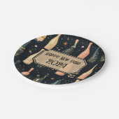 Silvesterabend-Party-Teller - Champagner-Design Pappteller (Schrägansicht)