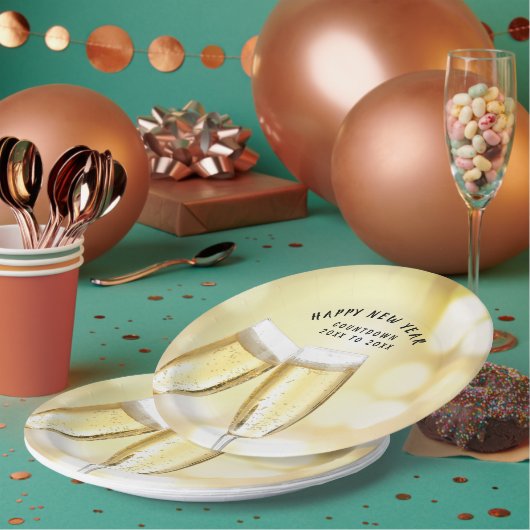Silvesterabend & Toast Party Pappteller (Multi)