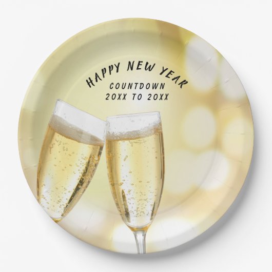 Silvesterabend & Toast Party Pappteller (Vorderseite)
