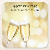 Silvesterabend & Toast Party Rechteckiger Pappuntersetzer (Vorderseite)