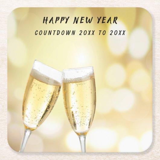 Silvesterabend & Toast Party Rechteckiger Pappuntersetzer (Vorderseite)