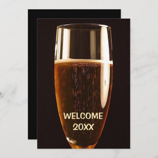 Silvesterbeere-Party Einladung (Vorne/Hinten)