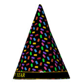 Silvesterblütenbären auf schwarz partyhütchen (Rechts)