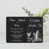 Silvestercocktail-Party Einladung (Stehend Vorderseite)