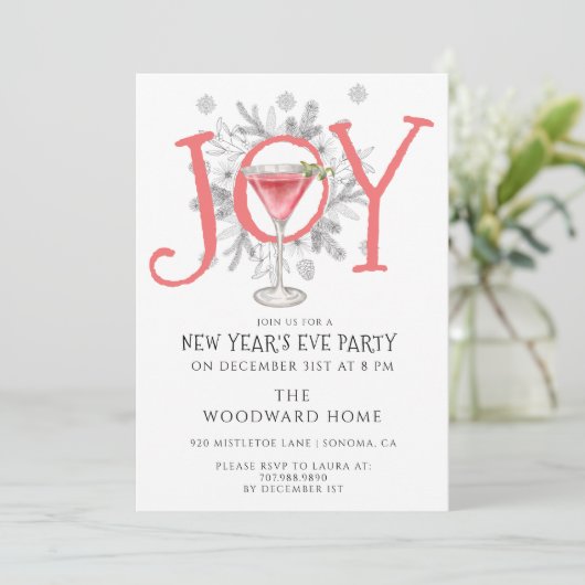 Silvestercocktail-Party Einladung (Stehend Vorderseite)