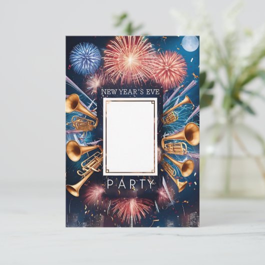 Silvestereinladungskarte für das Silvesterfest im Einladung (Stehend Vorderseite)