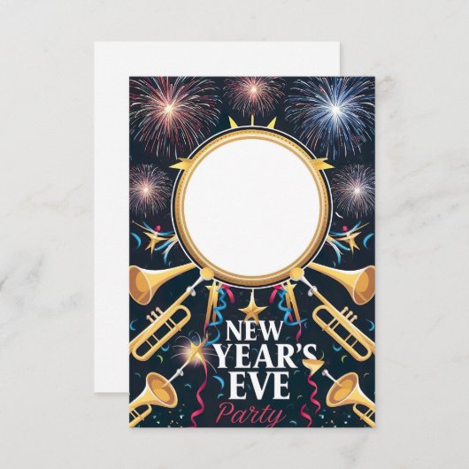 Silvestereinladungskarte für das Silvesterfest im Einladung (Vorne/Hinten)