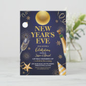 Silvesterfeier 2024 Party Einladung (Stehend Vorderseite)