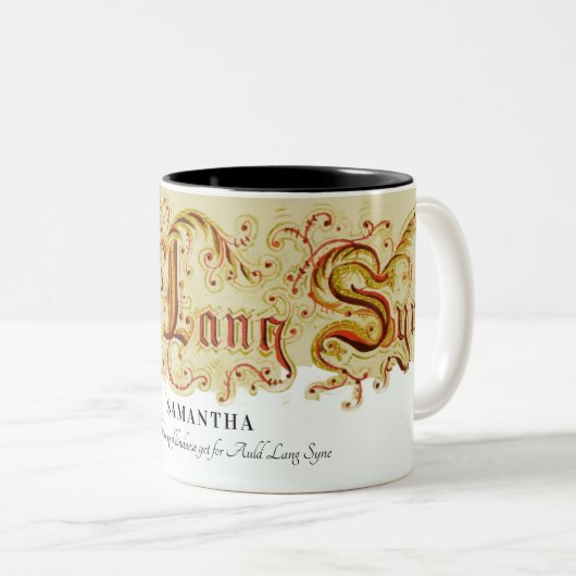 Silvesterfeier Auld Lang Syne Zitat Zweifarbige Tasse (VorderseiteRechts)