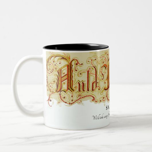 Silvesterfeier Auld Lang Syne Zitat Zweifarbige Tasse (Links)