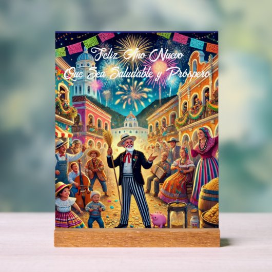 Silvesterfeier El Año Viejo Acrylschild (Neutral)