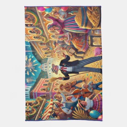 Silvesterfeier El Año Viejo Geschirrtuch (Vertikal)