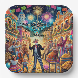 Silvesterfeier El Año Viejo Pappteller