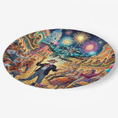 Silvesterfeier El Año Viejo Pappteller (Schrägansicht)