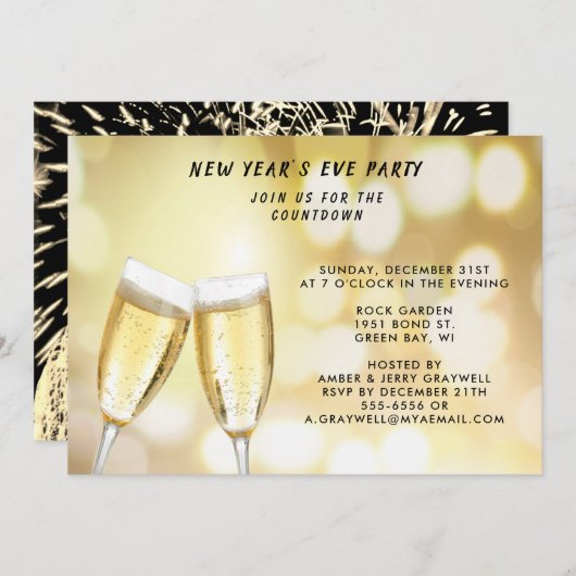 Silvesterfeier & Feuerwerk, ZRP Einladung (Vorne/Hinten)