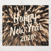 Silvesterfeier Gold Feuerwerk Foto Schaumweinetikett (Einzelnes Label)