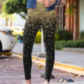 Silvesterfeier Gold Glitzer Stars Leggings