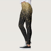 Silvesterfeier Gold Glitzer Stars Leggings (Links)