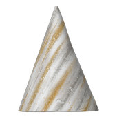 Silvesterfeier mit Silber-Gold-Streifen Partyhütchen (Rechts)