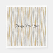 Silvesterfeier mit Silber-Gold-Streifen Serviette (Vorderseite)