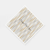 Silvesterfeier mit Silber-Gold-Streifen Serviette (Ecke)