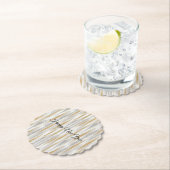 Silvesterfeier mit Silber-Gold-Streifen Untersetzer (Vor Ort)