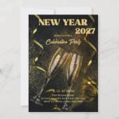 Silvesterfeier, Mitternachtscountdown Einladung (Vorderseite)