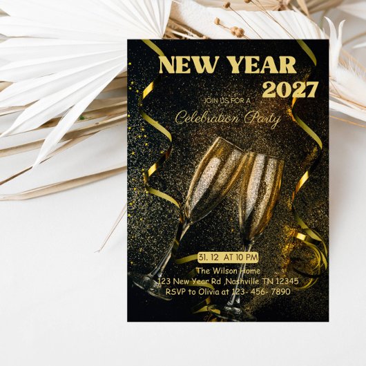 Silvesterfeier, Mitternachtscountdown Einladung