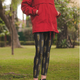 Silvesterfeier Schwarz Champagner Leggings