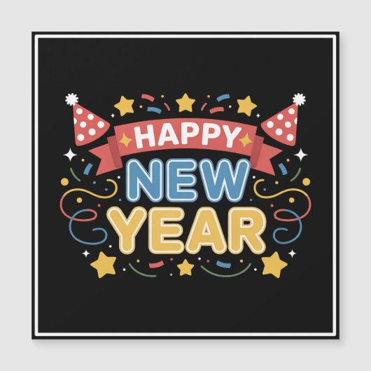 Silvesterfeierdesign Magnetkarte (Vorderseite)