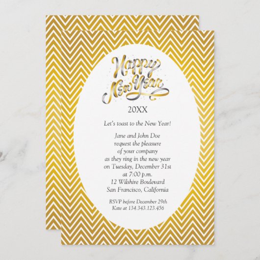 Silvesterfeiern zum Party Einladung (Vorne/Hinten)