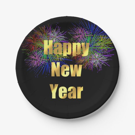 Silvesterfeuerwerke im Party Pappteller (Vorderseite)