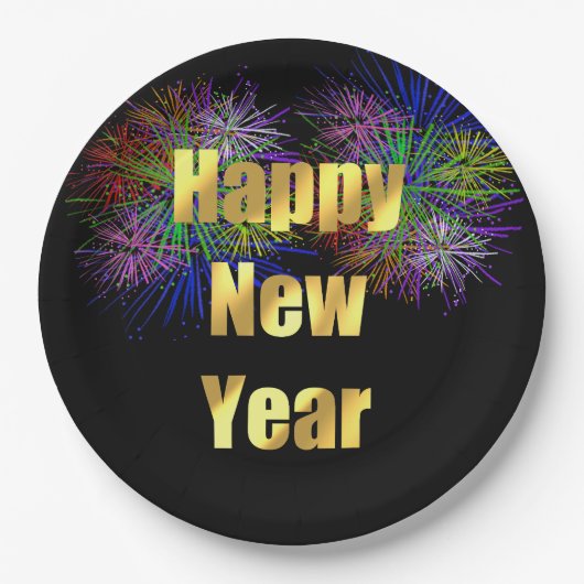 Silvesterfeuerwerke im Party Pappteller (Vorderseite)